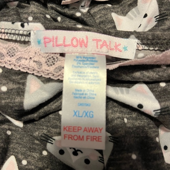 New Women’s Pyjamas Set Cats Shorts Camisole Grey Pink Animals XL Pillow Talk - Picture 3 of 3
